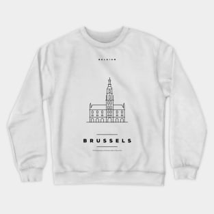 Brussels Minimal Black Line Design Crewneck Sweatshirt